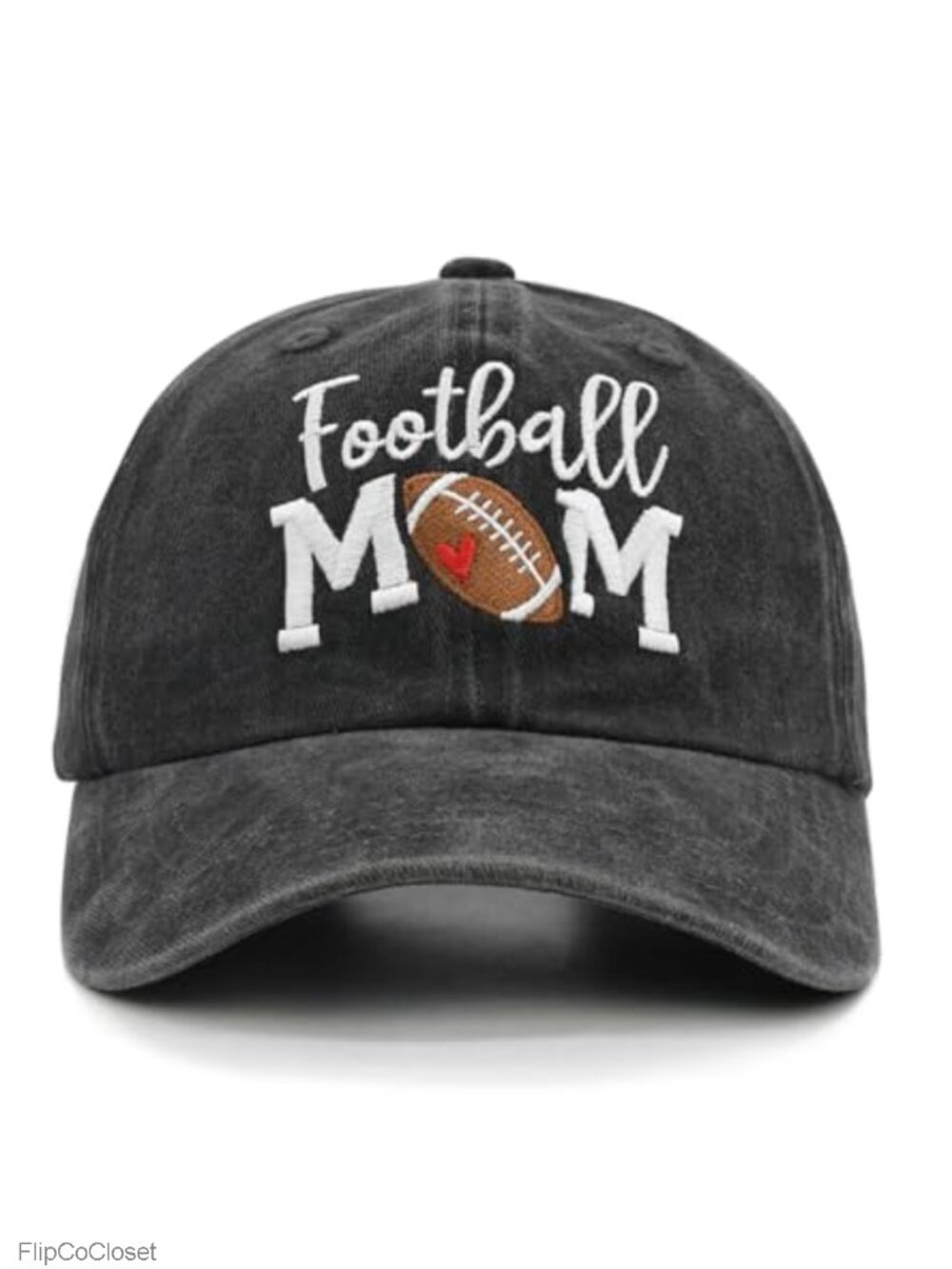 Football Mom Baseball Hat Embroidered Gift Women Adjustable Cotton